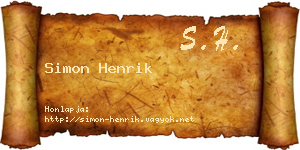 Simon Henrik névjegykártya